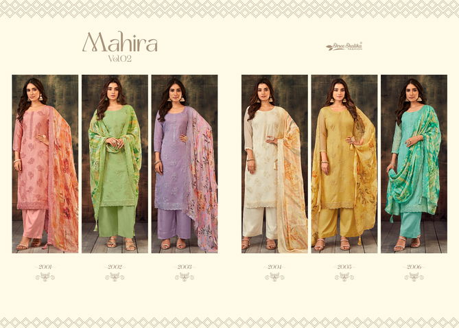 Mahira Vol 2 By Shree Shalika Organza Embroidery Salwar Suits Wholesale Shop In Surat